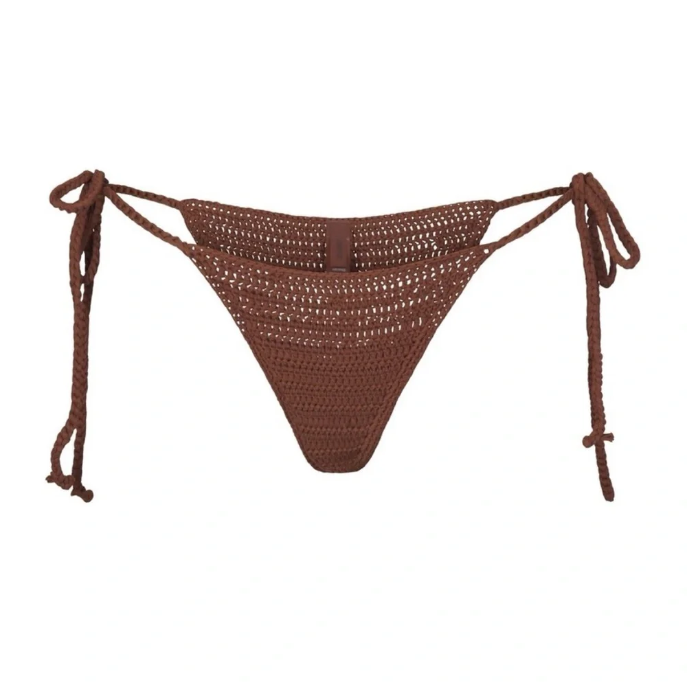 Skims Crochet Jasper Brown Bikini Bottom color Size 3x NWT new